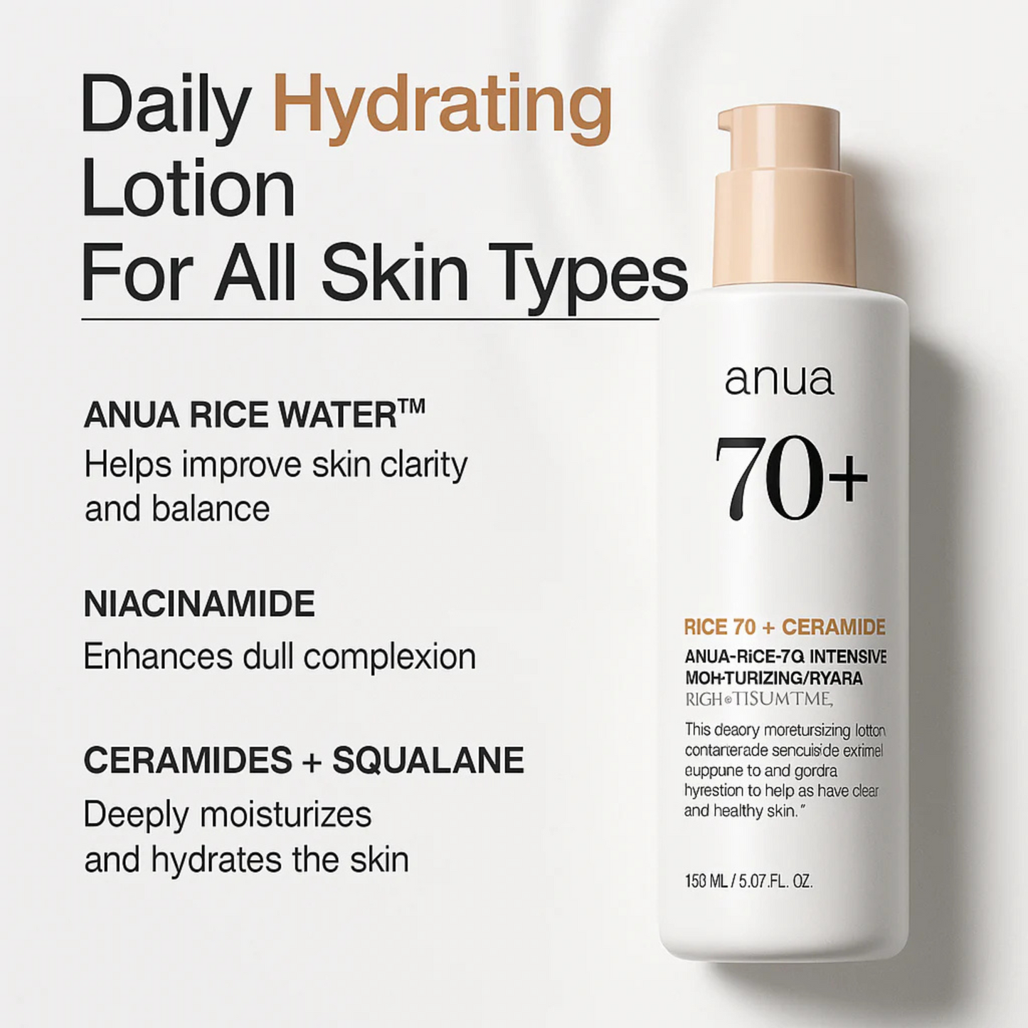Anua Rice 70+ Ceramide | Intensive Moisture Milk